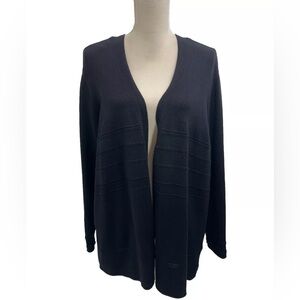 Verve Ami Black Open Front Cardigan Sweater Size 2X Long Sleeve